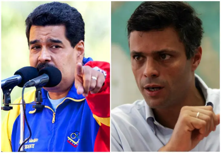 Nicol&aacute;s Maduro, presidente de Venezuela y Leopoldo L&oacute;pez, lider opositor. RR SS