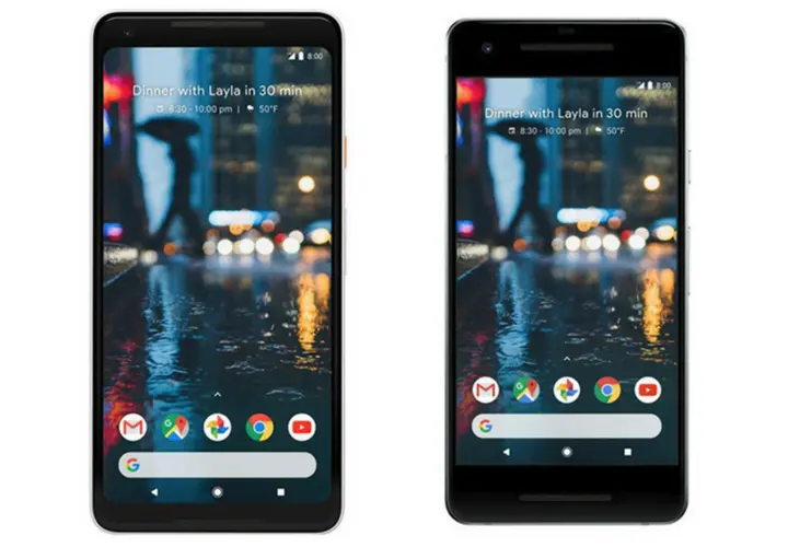 Pixel 2 y Pixel 2 XL de Google. Google.