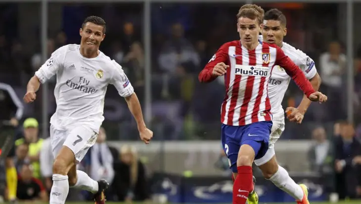 Griezmann frente al Real Madrid. / RRSS