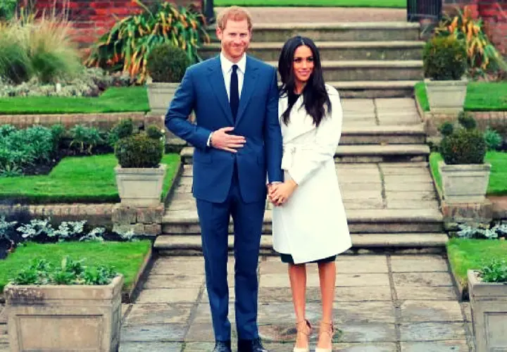 Pr&iacute;ncipe Enrique de Inglaterra y su prometida Meghan Markle. Pinterest.