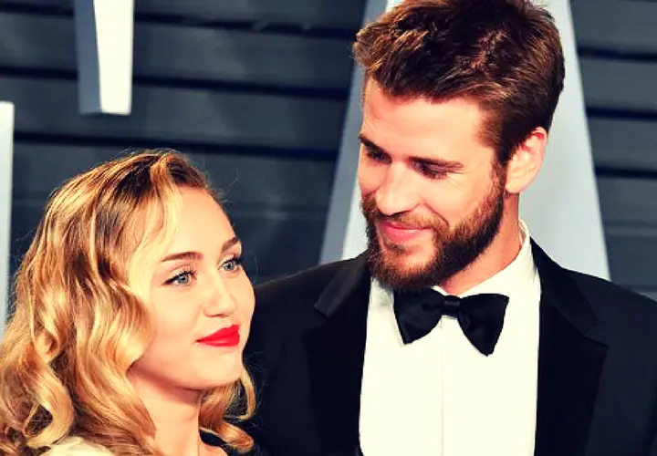 Miley Cyrus, cantante; y Liam Hemsworth, actor. Instagram.