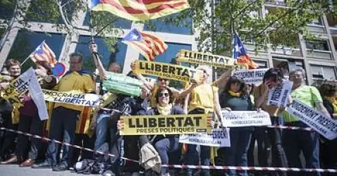 Manifestación en Barcelona a favor de los políticos presos. / Twitter