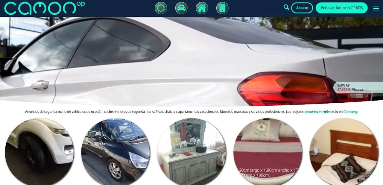 Captura de la web de CamonUp.