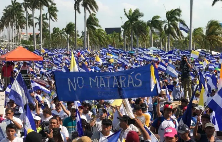 Marcha en Nicaragua. Twitter @ParidoNicaragua