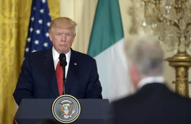 Donald Trump, presidente de Estados Unidos, en rueda de prensa desde la Casa Blanca. El Pa&iacute;s
