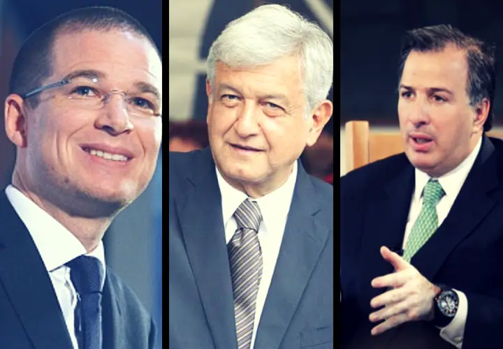Ricardo Anaya Cort&eacute;s, Andr&eacute;s Manuel L&oacute;pez Obrador y Jos&eacute; Antonio Meade, candidatos a la presidencia de M&eacute;xico. RR SS.