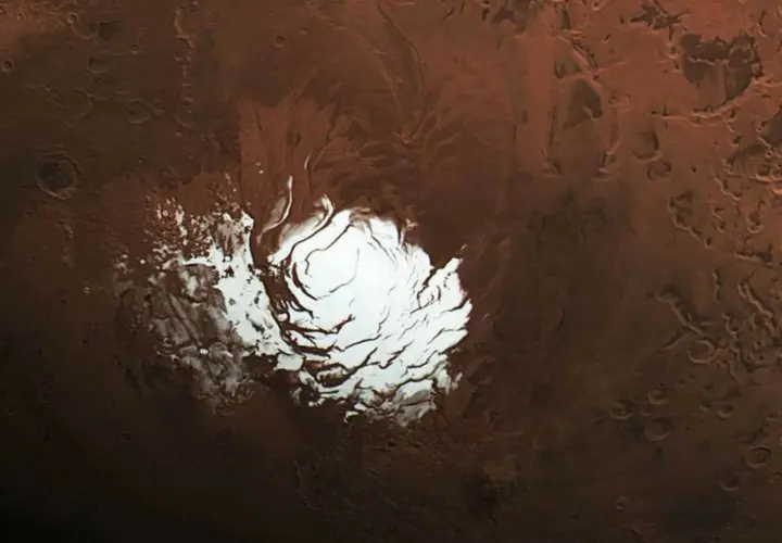 Imagen del Polo Sur de Marte. ESA.