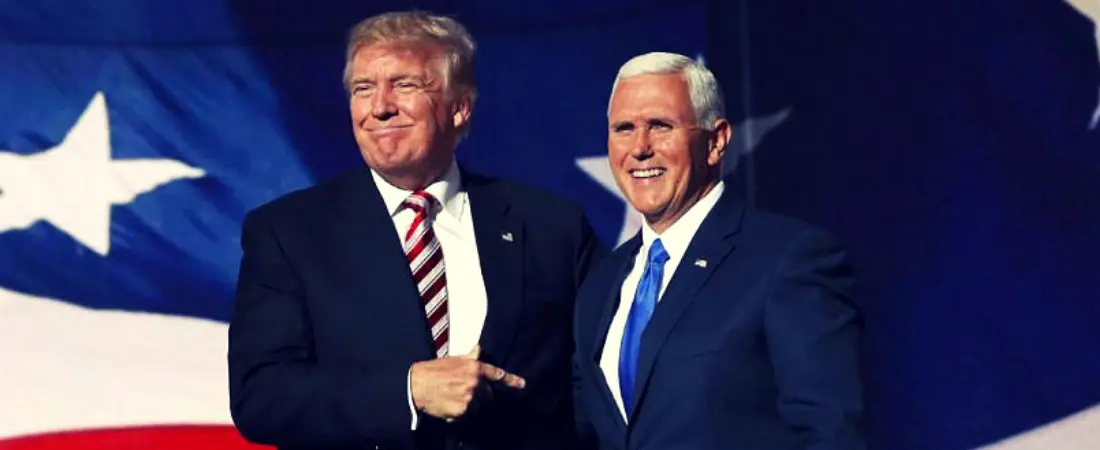 Donald Trump, presidente de EE UU; y Mike Pence, vicepresidente de EE UU. RR SS.