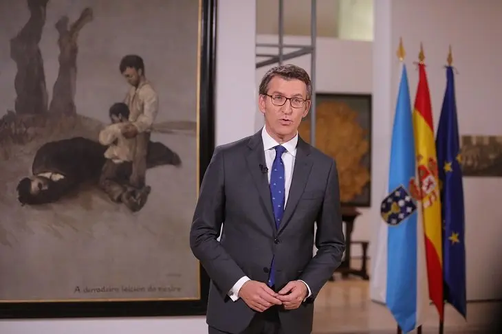 Alberto N&uacute;&ntilde;ez Feij&oacute;o en su mensaje de Fin de A&ntilde;o. / Xunta