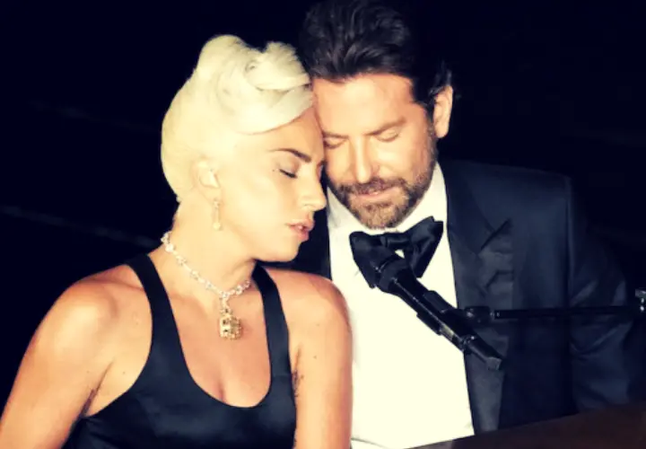 Lady Gaga, cantante y actriz; Bradley Cooper, actor y director. RR SS.