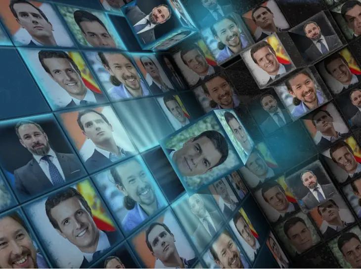 Pedro Sánchez, Pablo Casado, Pablo Iglesias, Albert Rivera y Santiago Abascal. / Mundiario