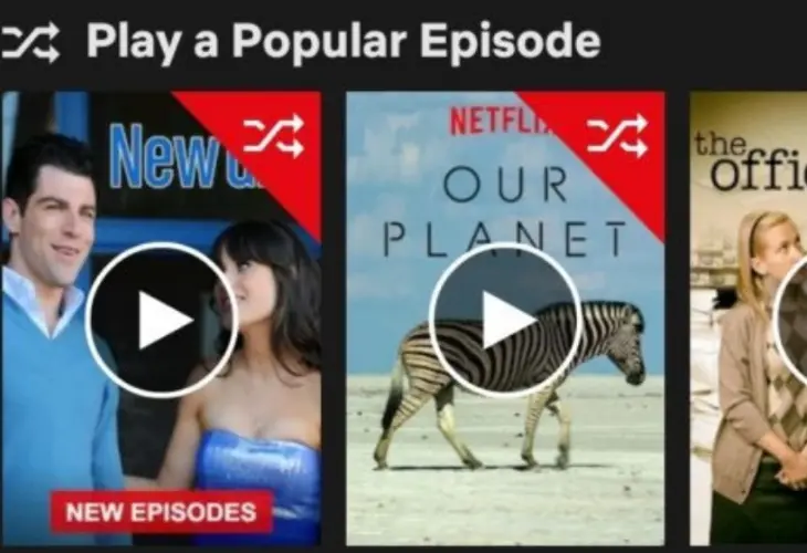 Netflix pone a prueba un nuevo bot&oacute;n episodio aleatorio. / Variety.