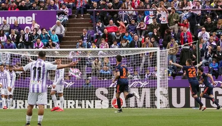 Imagen del Valladolid-Valencia de la reciente liga de España. / Twitter