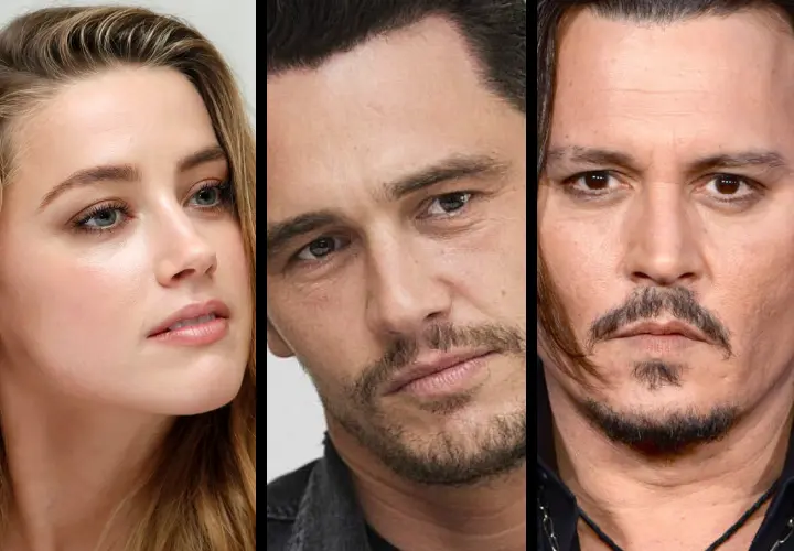 Amber Heard, actriz; James Franco, actor; y Johnny Depp, actor. RR SS.