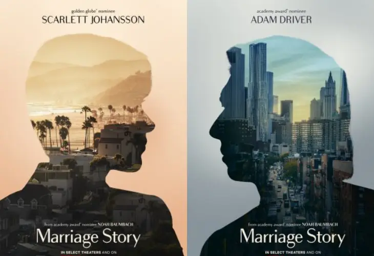 Marriage Story, la historia de dos perspectivas protagonizada por Scarlett Johansson y Adam Driver. / Collider.