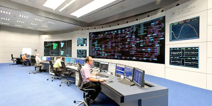 Sala de control de la red eéctrica de España.