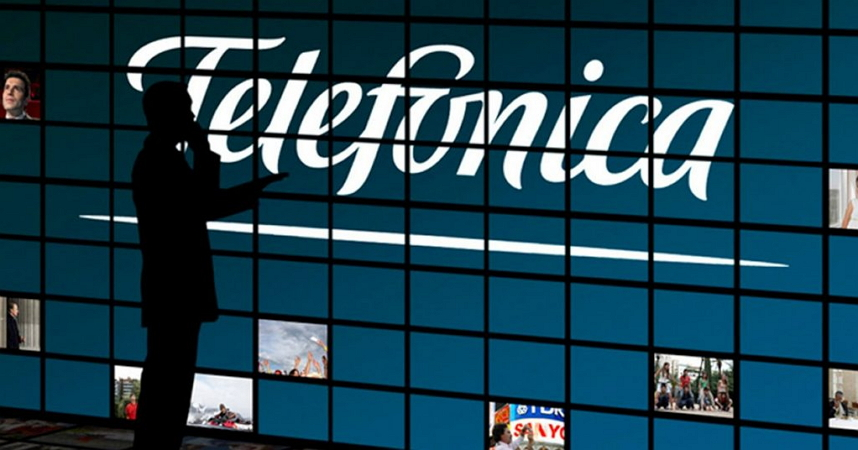 El logo de la compa&ntilde;&iacute;a espa&ntilde;ola de telecomunicaciones Telef&oacute;nica. / Mundiario