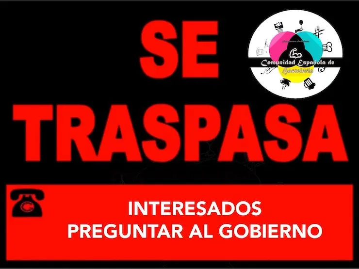 cartel de Se Traspasa