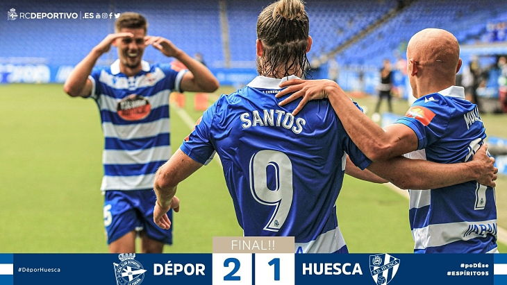 Deportivo-Huesca J38. / Twitter Deportivo
