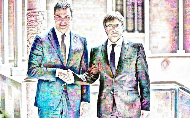 Pedro S&aacute;nchez y Carles Puigdemont. / Mundiario