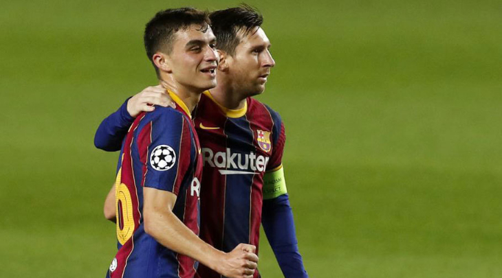 Pedri y Leo Messi, futbolistas del FC Barcelona. / RR SS.