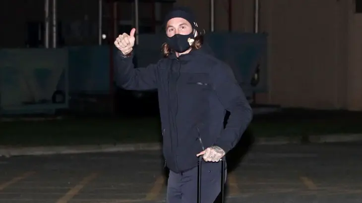 Sergio Ramos, tras su llegada a Pamplona. / RealMadrid.com