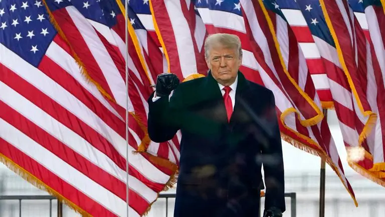 Donald Trump, expresidente de Estados Unidos, durante su discurso previo al asalto al Capitolio el 6 de enero. / Archivo.