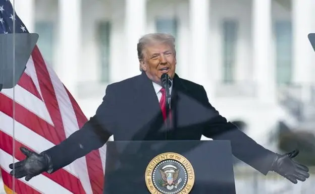 El expresidente de Estados Unidos Donald Trump, durante el discurso con el que incit&oacute; a sus seguidores a marchar hacia el Capitolio el 6 de enero. / CNN
