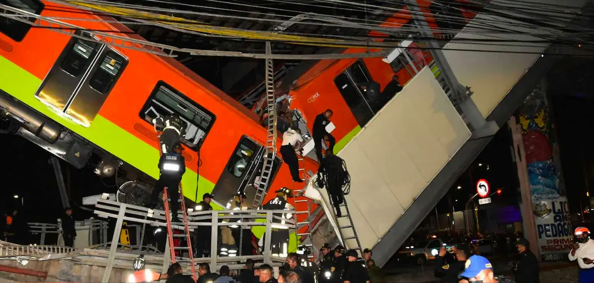 Metro desplomado en CIudad de México. / Imagen TV RTVE