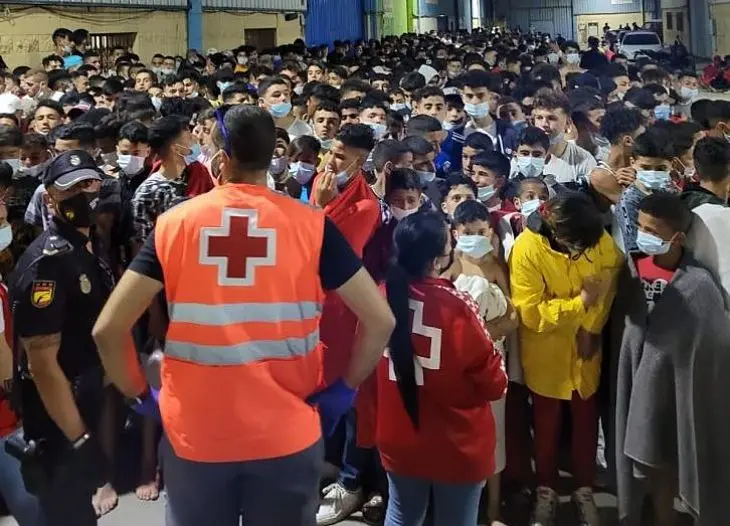 Ni&ntilde;os marroqu&iacute;es son atendidos. / @EquoSanFernando