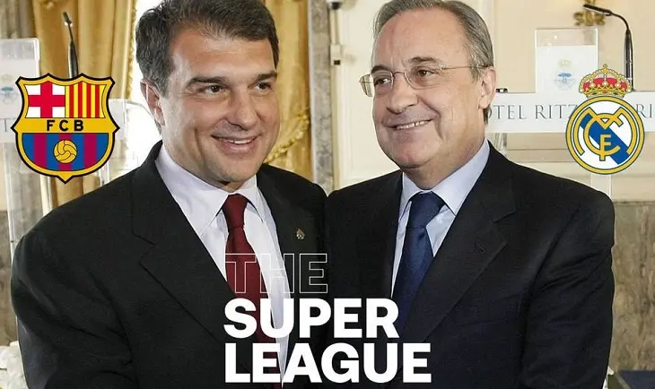 Joan Laporta y Florentino P&eacute;rez se enfrentan a la UEFA. / mediotiempo.com