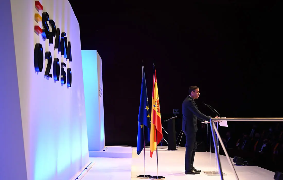 Pedro Sánchez. en la presentación de España 2050. / Mundiario