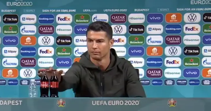 Cristiano Ronaldo en una rueda de prensa. / Captura de video RRSS