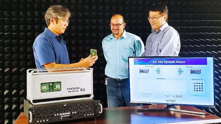 El equipo de Samsung durante las pruebas del prototipo 6G. / Samsung.