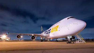 Un avi&oacute;n de Atlas Air que se incorpora a la evacuaci&oacute;n. / @AtlasAirWW