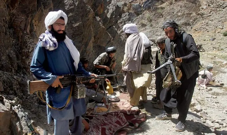 Unos talibanes en el valle de  Panjshir. / RRSS