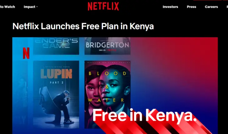 Netflix estrena su primer plan m&oacute;vil gratuito en Kenia. / Netflix.