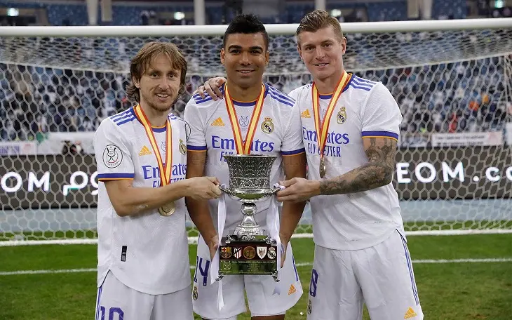 Modric, Casemiro y Kroos, los mediocmapistas de ensue&ntilde;o. / realmadrid.com