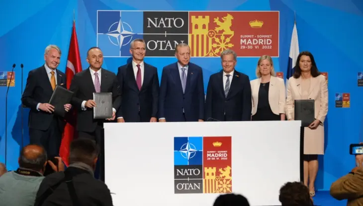 Acuerdo entre Turqu&iacute;a, Finlandia y Suecia. / Twitter @NATOpress