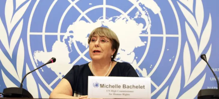 Michelle Bachelet en la rueda de prensa para hacer balance de su mandato en Ginebra / OHCHR