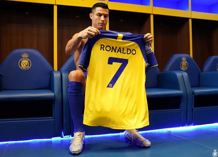 Cristiano Ronaldo, delantero del Al Nassr FC de Arab&iacute;a Saudita. @AlNassrFC_EN