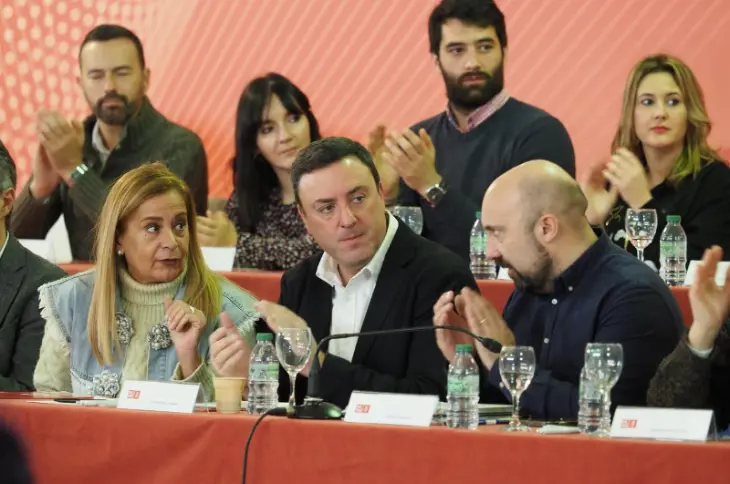 Carmela Silva, Formoso y Lage en el Comité Nacional del PSdeG. / Redes Sociales PSdeG-PSOE
