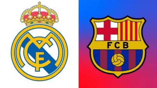 Logo del Real Madrid y del FC Barcelona