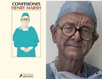 Portada de "Confesiones", y retrato de su autor, Henry Marsh