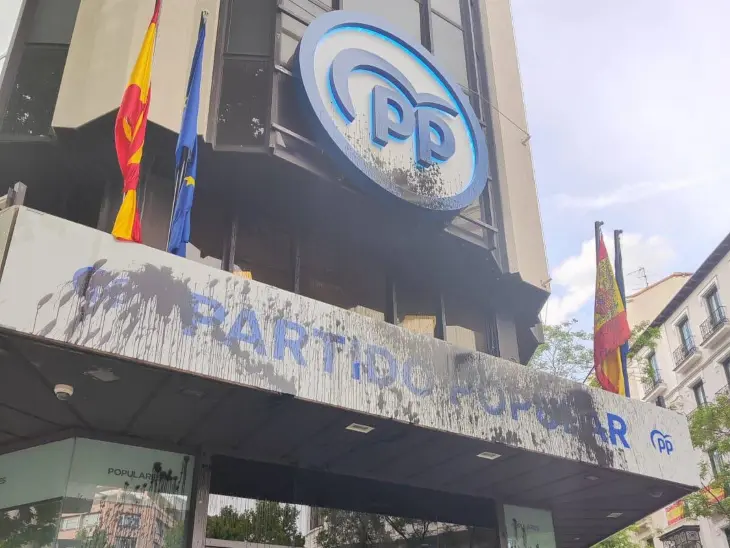 Sede nacional del Partido Popular (PP) en la calle G&eacute;nova. / RR SS.