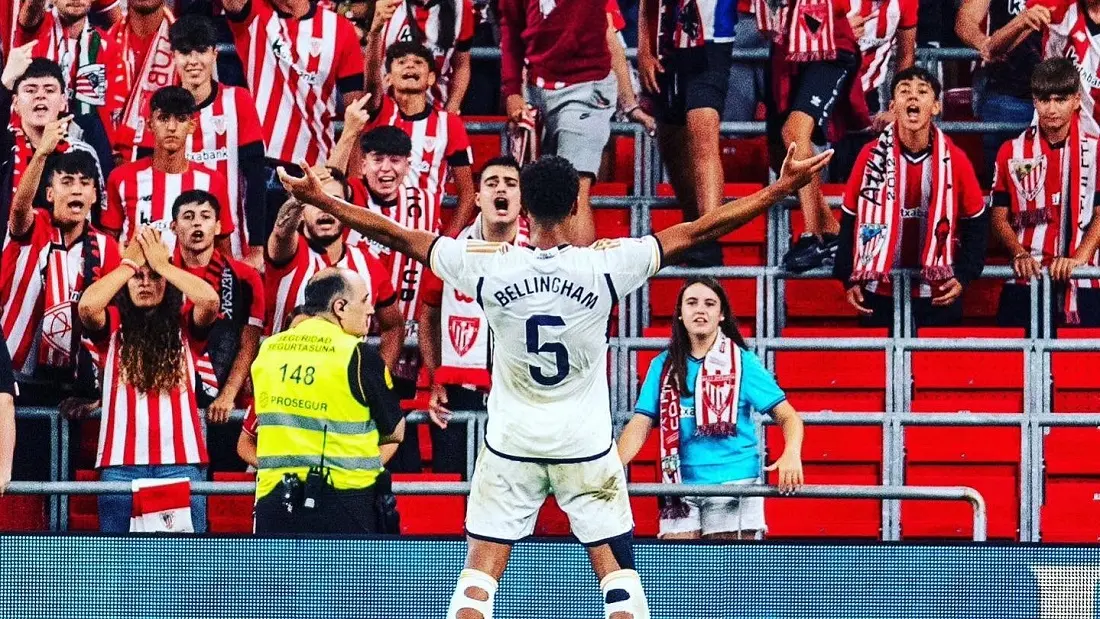 Jude Bellingham, celebra su primer gol con el Real Madrid. @BellinghamJude