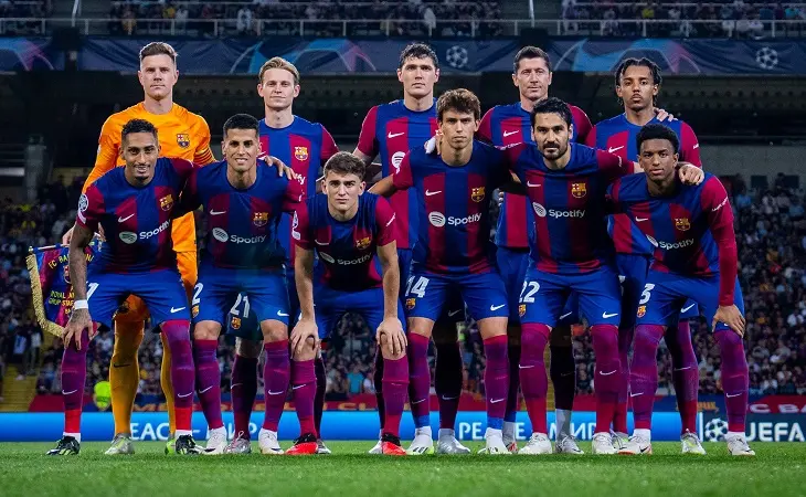 Equipo del FC Barcelona en el debut en Champions. @FCBarcelona