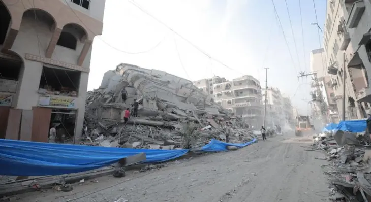 Barrio de Gaza destruido por los bombardeos. / UNRWA.