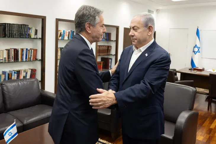 Antony Blinken, secretario de Estado de EE UU y Benjam&iacute;n Netanyahu, primer ministro de Israel. / @SecBlinken