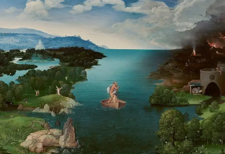 El paso de la laguna Estigia, de Joachim Patinir. / Museo del Prado.